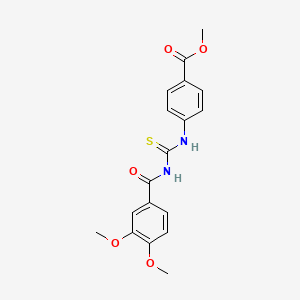 molecular formula C18H18N2O5S B4942465 methyl 4-({[(3,4-dimethoxybenzoyl)amino]carbonothioyl}amino)benzoate 