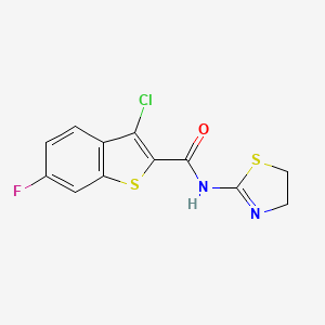 molecular formula C12H8ClFN2OS2 B4942471 3-氯-N-(4,5-二氢-1,3-噻唑-2-基)-6-氟-1-苯并噻吩-2-甲酰胺 