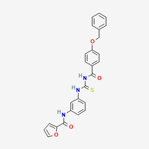 molecular formula C26H21N3O4S B4942486 N-{3-[({[4-(benzyloxy)benzoyl]amino}carbonothioyl)amino]phenyl}-2-furamide 