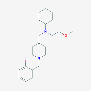 molecular formula C22H35FN2O B4942508 N-{[1-(2-fluorobenzyl)-4-piperidinyl]methyl}-N-(2-methoxyethyl)cyclohexanamine 
