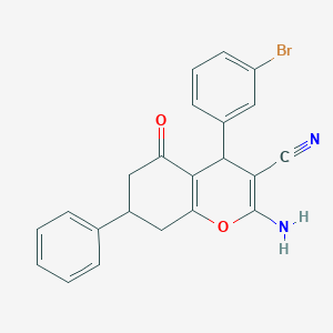 molecular formula C22H17BrN2O2 B4942520 2-amino-4-(3-bromophenyl)-5-oxo-7-phenyl-5,6,7,8-tetrahydro-4H-chromene-3-carbonitrile 