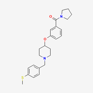 molecular formula C24H30N2O2S B4942534 1-[4-(methylthio)benzyl]-4-[3-(1-pyrrolidinylcarbonyl)phenoxy]piperidine 