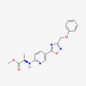 molecular formula C18H18N4O4 B4942571 methyl N-{5-[3-(phenoxymethyl)-1,2,4-oxadiazol-5-yl]-2-pyridinyl}-D-alaninate 