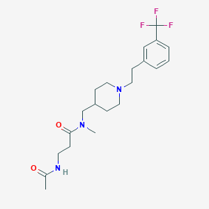 molecular formula C21H30F3N3O2 B4942574 N~3~-acetyl-N~1~-methyl-N~1~-[(1-{2-[3-(trifluoromethyl)phenyl]ethyl}-4-piperidinyl)methyl]-beta-alaninamide 
