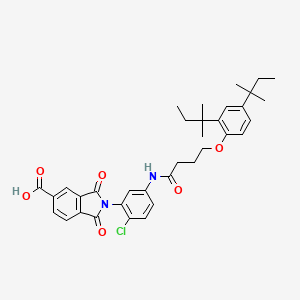 2-[5-({4-[2,4-bis(1,1-dimethylpropyl)phenoxy]butanoyl}amino)-2-chlorophenyl]-1,3-dioxo-5-isoindolinecarboxylic acid