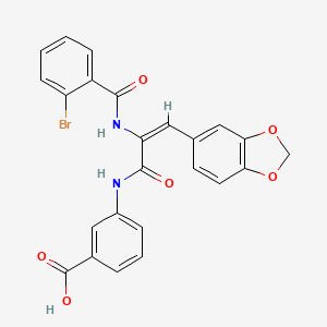 molecular formula C24H17BrN2O6 B4942588 3-({3-(1,3-benzodioxol-5-yl)-2-[(2-bromobenzoyl)amino]acryloyl}amino)benzoic acid 