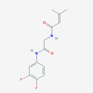 molecular formula C13H14F2N2O2 B4942598 N-{2-[(3,4-difluorophenyl)amino]-2-oxoethyl}-3-methylbut-2-enamide 