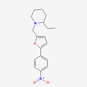 molecular formula C18H22N2O3 B4942613 2-ethyl-1-{[5-(4-nitrophenyl)-2-furyl]methyl}piperidine 