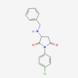 molecular formula C17H15ClN2O2 B4942635 3-(benzylamino)-1-(4-chlorophenyl)-2,5-pyrrolidinedione 