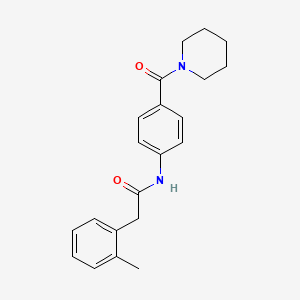 molecular formula C21H24N2O2 B4942638 2-(2-methylphenyl)-N-[4-(1-piperidinylcarbonyl)phenyl]acetamide 