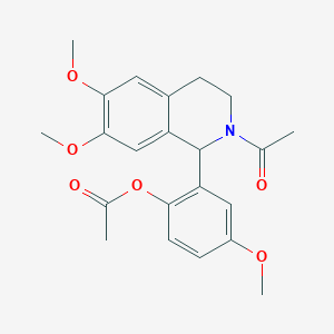 molecular formula C22H25NO6 B4942667 2-(2-acetyl-6,7-dimethoxy-1,2,3,4-tetrahydro-1-isoquinolinyl)-4-methoxyphenyl acetate 