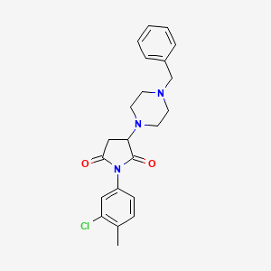 B4942689 3-(4-benzyl-1-piperazinyl)-1-(3-chloro-4-methylphenyl)-2,5-pyrrolidinedione CAS No. 5932-23-0