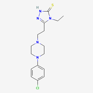molecular formula C16H22ClN5S B4942711 5-{2-[4-(4-chlorophenyl)-1-piperazinyl]ethyl}-4-ethyl-2,4-dihydro-3H-1,2,4-triazole-3-thione 
