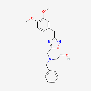 molecular formula C21H25N3O4 B4942724 2-(benzyl{[3-(3,4-dimethoxybenzyl)-1,2,4-oxadiazol-5-yl]methyl}amino)ethanol 