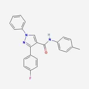 molecular formula C23H18FN3O B4942758 3-(4-fluorophenyl)-N-(4-methylphenyl)-1-phenyl-1H-pyrazole-4-carboxamide 