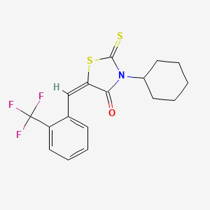 molecular formula C17H16F3NOS2 B4942824 3-cyclohexyl-2-thioxo-5-[2-(trifluoromethyl)benzylidene]-1,3-thiazolidin-4-one 