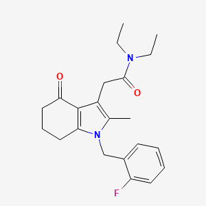 molecular formula C22H27FN2O2 B4942842 N,N-diethyl-2-[1-(2-fluorobenzyl)-2-methyl-4-oxo-4,5,6,7-tetrahydro-1H-indol-3-yl]acetamide 