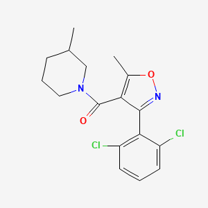 molecular formula C17H18Cl2N2O2 B4942851 1-{[3-(2,6-dichlorophenyl)-5-methyl-4-isoxazolyl]carbonyl}-3-methylpiperidine 