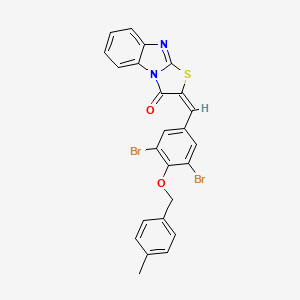molecular formula C24H16Br2N2O2S B4942860 2-{3,5-dibromo-4-[(4-methylbenzyl)oxy]benzylidene}[1,3]thiazolo[3,2-a]benzimidazol-3(2H)-one 