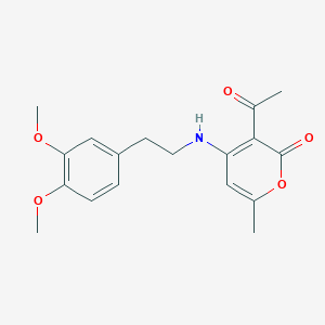 molecular formula C18H21NO5 B4942886 3-acetyl-4-{[2-(3,4-dimethoxyphenyl)ethyl]amino}-6-methyl-2H-pyran-2-one 