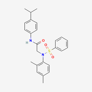 molecular formula C25H28N2O3S B4942892 N~2~-(2,4-dimethylphenyl)-N~1~-(4-isopropylphenyl)-N~2~-(phenylsulfonyl)glycinamide 