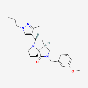 molecular formula C24H32N4O2 B4942904 (3aS*,5S*,9aS*)-2-(3-methoxybenzyl)-5-(3-methyl-1-propyl-1H-pyrazol-4-yl)hexahydro-7H-pyrrolo[3,4-g]pyrrolizin-1(2H)-one 