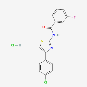 N-[4-(4-chlorophenyl)-1,3-thiazol-2-yl]-3-fluorobenzamide hydrochloride
