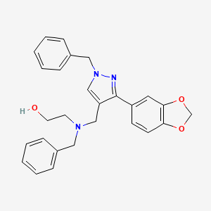 molecular formula C27H27N3O3 B4942933 2-[{[3-(1,3-benzodioxol-5-yl)-1-benzyl-1H-pyrazol-4-yl]methyl}(benzyl)amino]ethanol 