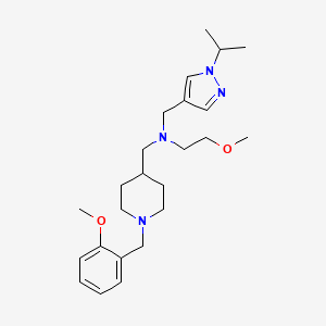 molecular formula C24H38N4O2 B4942938 N-[(1-isopropyl-1H-pyrazol-4-yl)methyl]-2-methoxy-N-{[1-(2-methoxybenzyl)-4-piperidinyl]methyl}ethanamine 