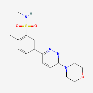 molecular formula C16H20N4O3S B4942957 N,2-dimethyl-5-[6-(4-morpholinyl)-3-pyridazinyl]benzenesulfonamide 