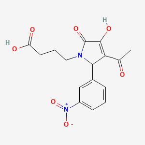 molecular formula C16H16N2O7 B4942979 4-[3-acetyl-4-hydroxy-2-(3-nitrophenyl)-5-oxo-2,5-dihydro-1H-pyrrol-1-yl]butanoic acid 