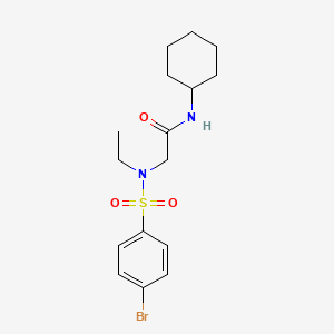 molecular formula C16H23BrN2O3S B4942995 N~2~-[(4-bromophenyl)sulfonyl]-N~1~-cyclohexyl-N~2~-ethylglycinamide 