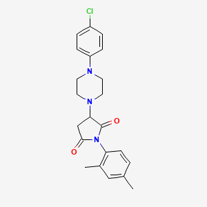 molecular formula C22H24ClN3O2 B4943008 3-[4-(4-chlorophenyl)-1-piperazinyl]-1-(2,4-dimethylphenyl)-2,5-pyrrolidinedione 