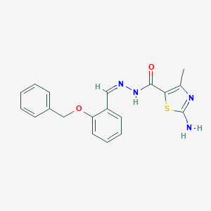molecular formula C19H18N4O2S B494301 2-amino-N'-{(Z)-[2-(benzyloxy)phenyl]methylidene}-4-methyl-1,3-thiazole-5-carbohydrazide 