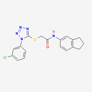 molecular formula C18H16ClN5OS B4943017 2-{[1-(3-chlorophenyl)-1H-tetrazol-5-yl]thio}-N-(2,3-dihydro-1H-inden-5-yl)acetamide 