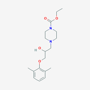 molecular formula C18H28N2O4 B494302 Ethyl 4-[3-(2,6-dimethylphenoxy)-2-hydroxypropyl]piperazine-1-carboxylate 