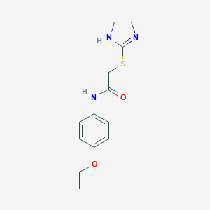 molecular formula C13H17N3O2S B494304 2-(4,5-dihydro-1H-imidazol-2-ylsulfanyl)-N-(4-ethoxyphenyl)acetamide 