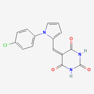 molecular formula C15H10ClN3O3 B4943051 5-{[1-(4-chlorophenyl)-1H-pyrrol-2-yl]methylene}-2,4,6(1H,3H,5H)-pyrimidinetrione 