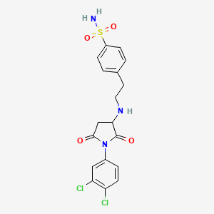 molecular formula C18H17Cl2N3O4S B4943088 4-(2-{[1-(3,4-dichlorophenyl)-2,5-dioxo-3-pyrrolidinyl]amino}ethyl)benzenesulfonamide 