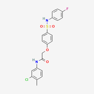 molecular formula C21H18ClFN2O4S B4943094 N-(3-chloro-4-methylphenyl)-2-(4-{[(4-fluorophenyl)amino]sulfonyl}phenoxy)acetamide 