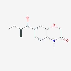 molecular formula C14H15NO3 B049431 4-Methyl-7-(2-methylene-1-oxobutyl)-2H-1,4-benzoxazin-3(4H)-one CAS No. 116337-81-6