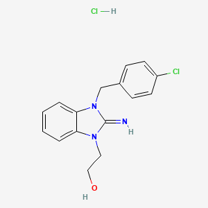 molecular formula C16H17Cl2N3O B4943116 2-[3-(4-chlorobenzyl)-2-imino-2,3-dihydro-1H-benzimidazol-1-yl]ethanol hydrochloride 