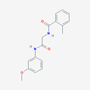 molecular formula C17H18N2O3 B4943140 N-{2-[(3-methoxyphenyl)amino]-2-oxoethyl}-2-methylbenzamide 