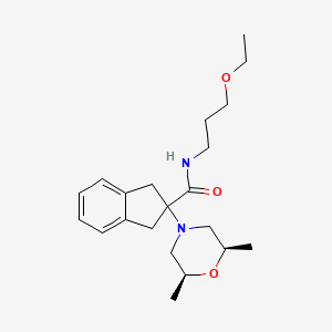 molecular formula C21H32N2O3 B4943142 2-[(2R*,6S*)-2,6-dimethyl-4-morpholinyl]-N-(3-ethoxypropyl)-2-indanecarboxamide 