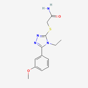molecular formula C13H16N4O2S B4943165 2-{[4-ethyl-5-(3-methoxyphenyl)-4H-1,2,4-triazol-3-yl]thio}acetamide 