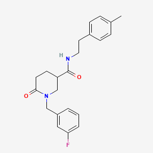 molecular formula C22H25FN2O2 B4943170 1-(3-fluorobenzyl)-N-[2-(4-methylphenyl)ethyl]-6-oxo-3-piperidinecarboxamide 