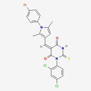 molecular formula C23H16BrCl2N3O2S B4943179 5-{[1-(4-bromophenyl)-2,5-dimethyl-1H-pyrrol-3-yl]methylene}-1-(2,4-dichlorophenyl)-2-thioxodihydro-4,6(1H,5H)-pyrimidinedione 