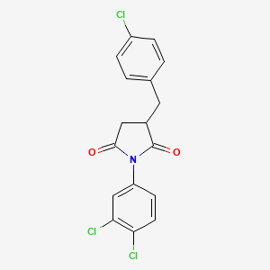molecular formula C17H12Cl3NO2 B4943183 3-(4-chlorobenzyl)-1-(3,4-dichlorophenyl)-2,5-pyrrolidinedione 