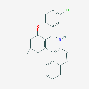 molecular formula C25H22ClNO B4943184 5-(3-chlorophenyl)-2,2-dimethyl-2,3,5,6-tetrahydrobenzo[a]phenanthridin-4(1H)-one 