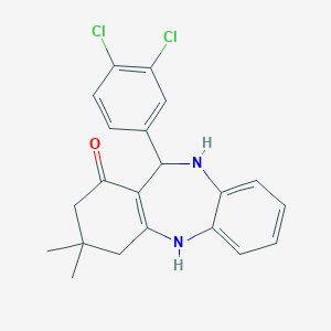 molecular formula C21H20Cl2N2O B494322 6-(3,4-dichlorophenyl)-9,9-dimethyl-6,8,10,11-tetrahydro-5H-benzo[b][1,4]benzodiazepin-7-one CAS No. 296886-24-3